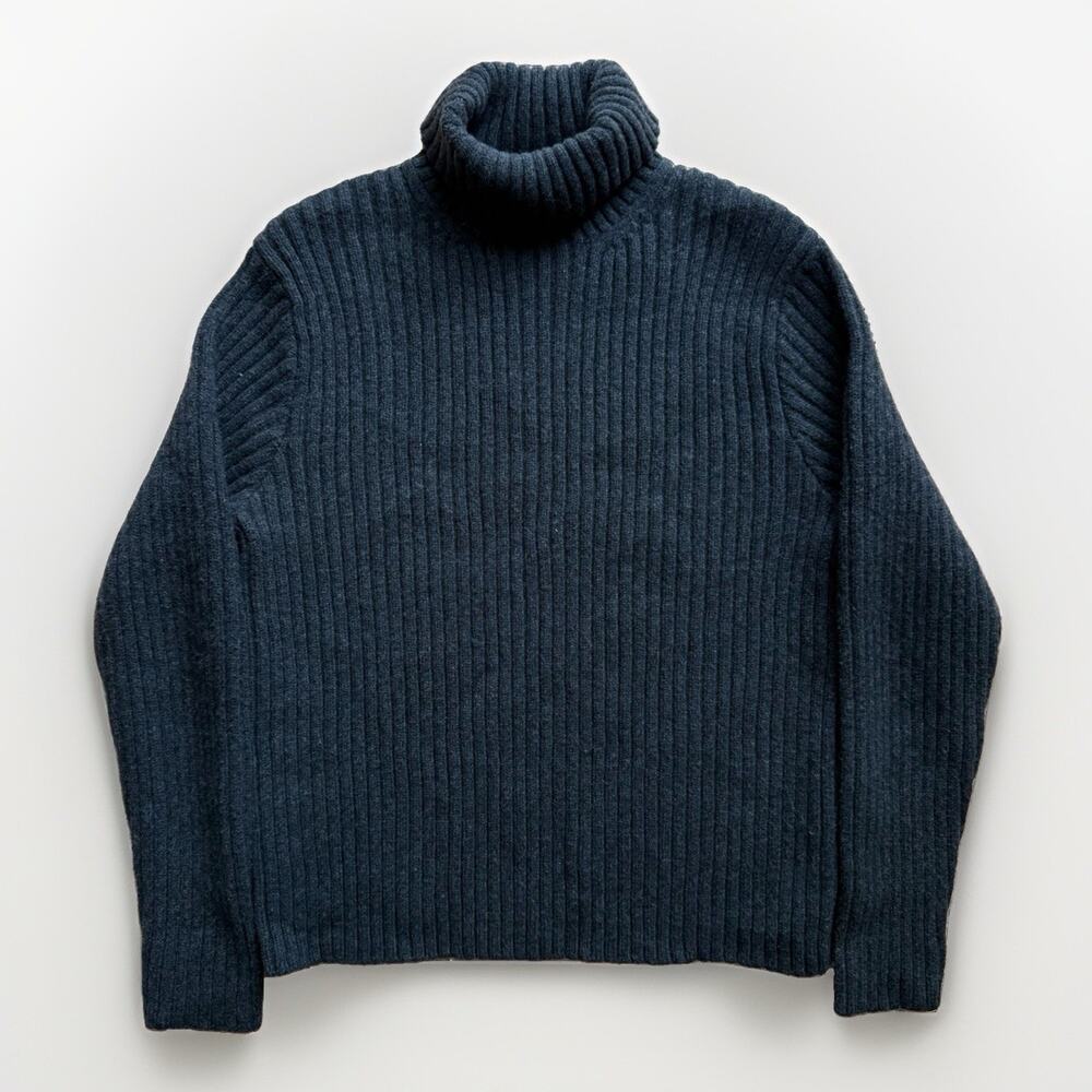 Vintage Polo Ralph Lauren Wool Cashmere Sweater XL Gray Ribbed Turtleneck